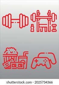 set of lifestyle icons,  line isolated or logo isolated sign symbol vector, outline and stroke style Collection of high-quality color style vector illustration,