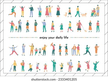 Set of Lifestyle Illustrations of People