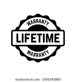 Set of Lifetime Warranty Stamp, Imprint, Seal Template in flat color. Vector Stock Illustration