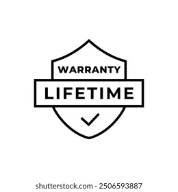 Set of Lifetime Warranty Stamp, Imprint, Seal Template in flat color. Vector Stock Illustration