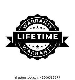 Set of Lifetime Warranty Stamp, Imprint, Seal Template in flat color. Vector Stock Illustration