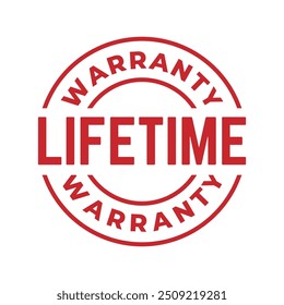 Set of Lifetime Warranty Stamp, Imprint, Seal Template in flat color. Vector Stock Illustration