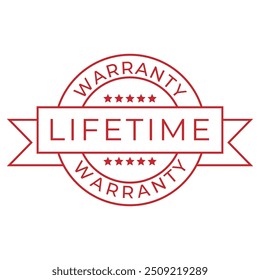 Set of Lifetime Warranty Stamp, Imprint, Seal Template in flat color. Vector Stock Illustration