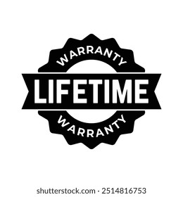 Set of Lifetime Warranty Stamp, Imprint, Seal Template in flat color. Vector Stock Illustration