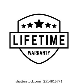 Set of Lifetime Warranty Stamp, Imprint, Seal Template in flat color. Vector Stock Illustration