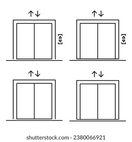 Set of Lift elevator icon, graphic design sign, building doorway symbol vector illustration .