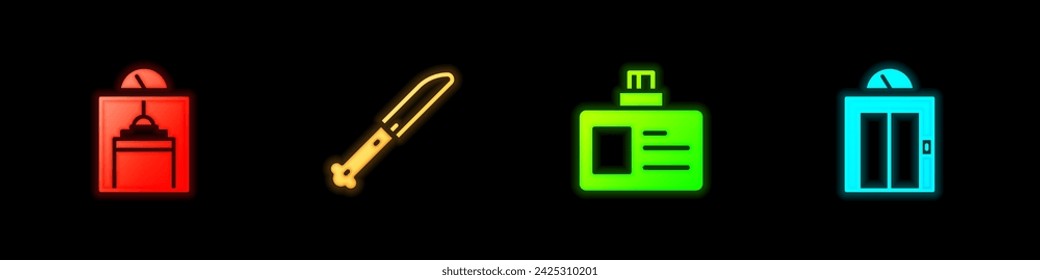 Set Lift, Messer, Identifikationsabzeichen und Symbol. Vektor