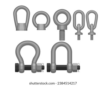 Set of lifting accessories on white background
