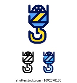 Set of lifting hook icon illustration. concept logo