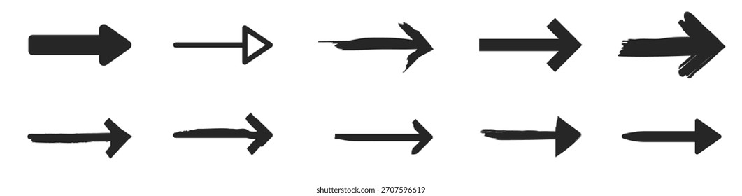 Conjunto de flechas de luz Ilustración vectorial