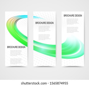 
Set of light banners on crescent wave background, acrylic brush strokes.