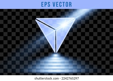 Set light blue geometric shape, for use on dark background. Transparency only in vector format