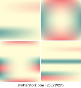 Set of light blue and pink blurry backgrounds. Pastel colors
