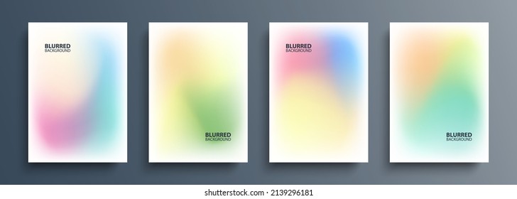 Set light blurred backgrounds and modern abstract blurred color gradient patterns  Templates collection for brochures  posters  banners  flyers   cards  Vector illustration 