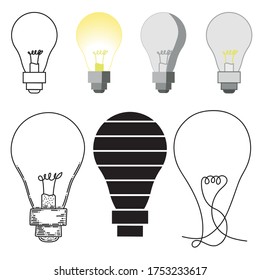un conjunto de bulbos de luz con varios estilos