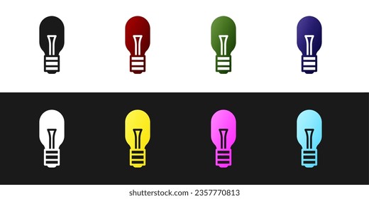 Set Light bulb with concept of idea icon isolated on black and white background. Energy and idea symbol. Inspiration concept.  Vector