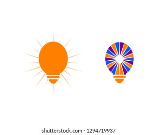 Set of Light bulb design logo template