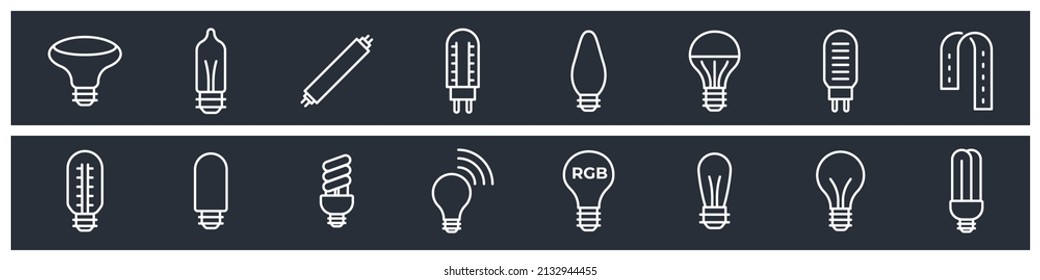 set of Light Bulb elements symbol template for graphic and web design collection logo vector illustration