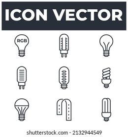 set of Light Bulb elements symbol template for graphic and web design collection logo vector illustration