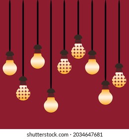 Conjunto de lámparas de silueta para el interior de la casa o de la cafetería. Conjunto de colección de iconos de mobiliario interior, creado por vector, ilustración vectorial de lámpara.