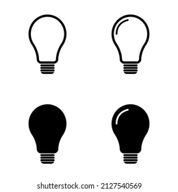Set of Light bulb icon, collection of Lightbulb energy symbol Electric power vector illustration isolated on white background  .