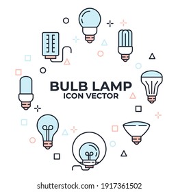 Set of Light Bulb icon. Light Bulb lamp pack symbol template for graphic and web design collection logo vector illustration