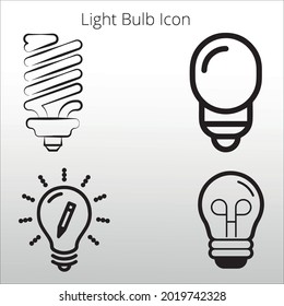 set of Light bulb icon, line isolated or logo isolated sign symbol vector, outline and stroke style Collection of high-quality color style vector illustration,