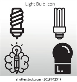 Satz von Glühbirnen Symbol, Linie einzeln oder Logo einzelne Zeichen Symbol Vektorgrafik, Umriss-und Strichstil Sammlung von qualitativ hochwertiger Vektorgrafik;