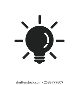 A set of light bulb icon on white background. Idea symbol. Electric lamp, light, innovation, solution, creative thinking, electricity. Outline, flat and colored style.