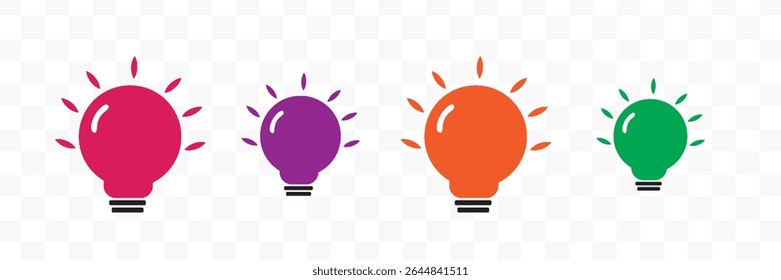 A set of light bulb icon on white background. vector eps 10.