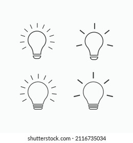 set of Light Bulb icon vector Idea sign solution, thinking concept gradient color template
