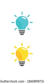 Set of light bulb icons. Concept of idea. Vector illustration.