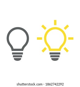 Set of light bulb icons. Concept of idea. Vector illustration.