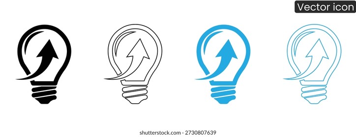Conjunto de iconos de bombilla que representan ideas e innovación para uso comercial y de diseño