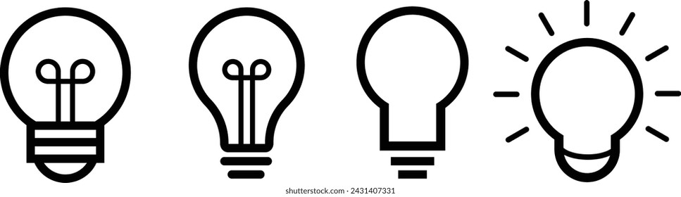 Set of light bulb icons vector lightbulb creativity concept