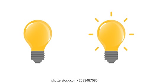 Set of light bulb isolated on white background. Vector illustration. Collection