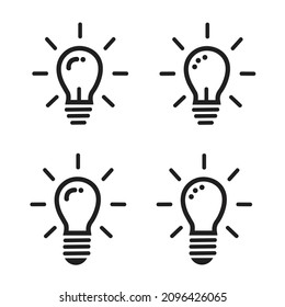 Set Light Bulb line icon design template. Vector EPS 10