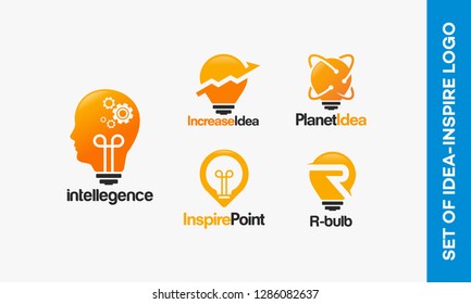 Set of Light Bulb logo designs concept vector, Inspirational logo template