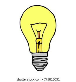 Set light bulb vector illustration. Doodle style. Design, print, decor, textile, paper