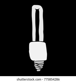 Set light bulb vector illustration. Doodle style. Design, print, decor, textile, paper
