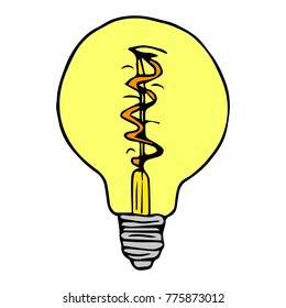 Set light bulb vector illustration. Doodle style. Design, print, decor, textile, paper
