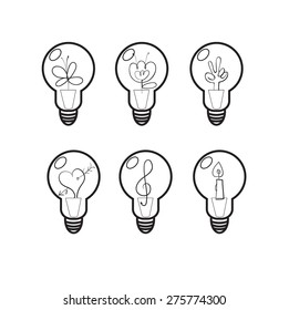 Set of light bulbs.