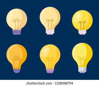 set light bulbs icons