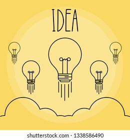 set of light bulbs idea icon
