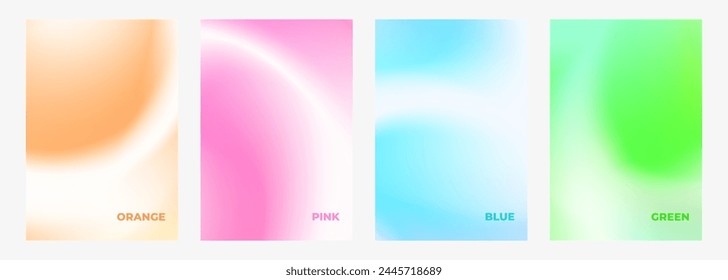 Conjunto de fondos abstractos borrosos de color claro. Gradientes de color suaves para un Diseño gráfico creativo. Ilustración vectorial.