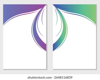 Set of light colorful vector wave shape vertical backgrounds for poster, banner or flyer