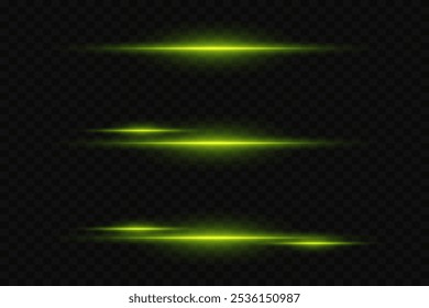 Set of light effect, glare of light and lines. On a transparent background.