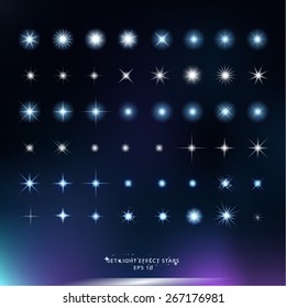 Set Light Effect Stars vector design