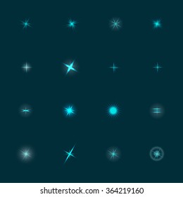 Set Light Effect Stars. Vector illustration