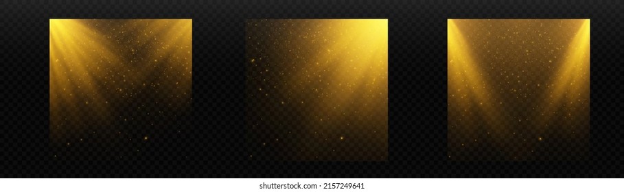 A set of light effects for the design of congratulations and invitations. Spotlight with bokeh. Vector